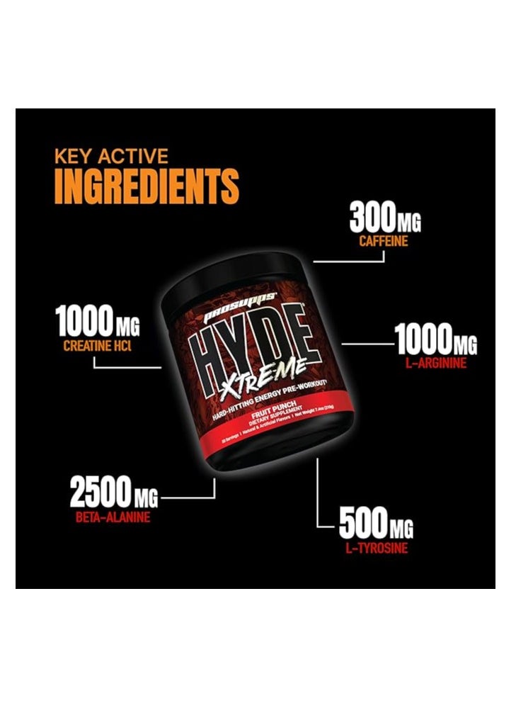 Prosupps Hyde Xtreme Pre-Workout 30 Servings Fruit Punch 210g