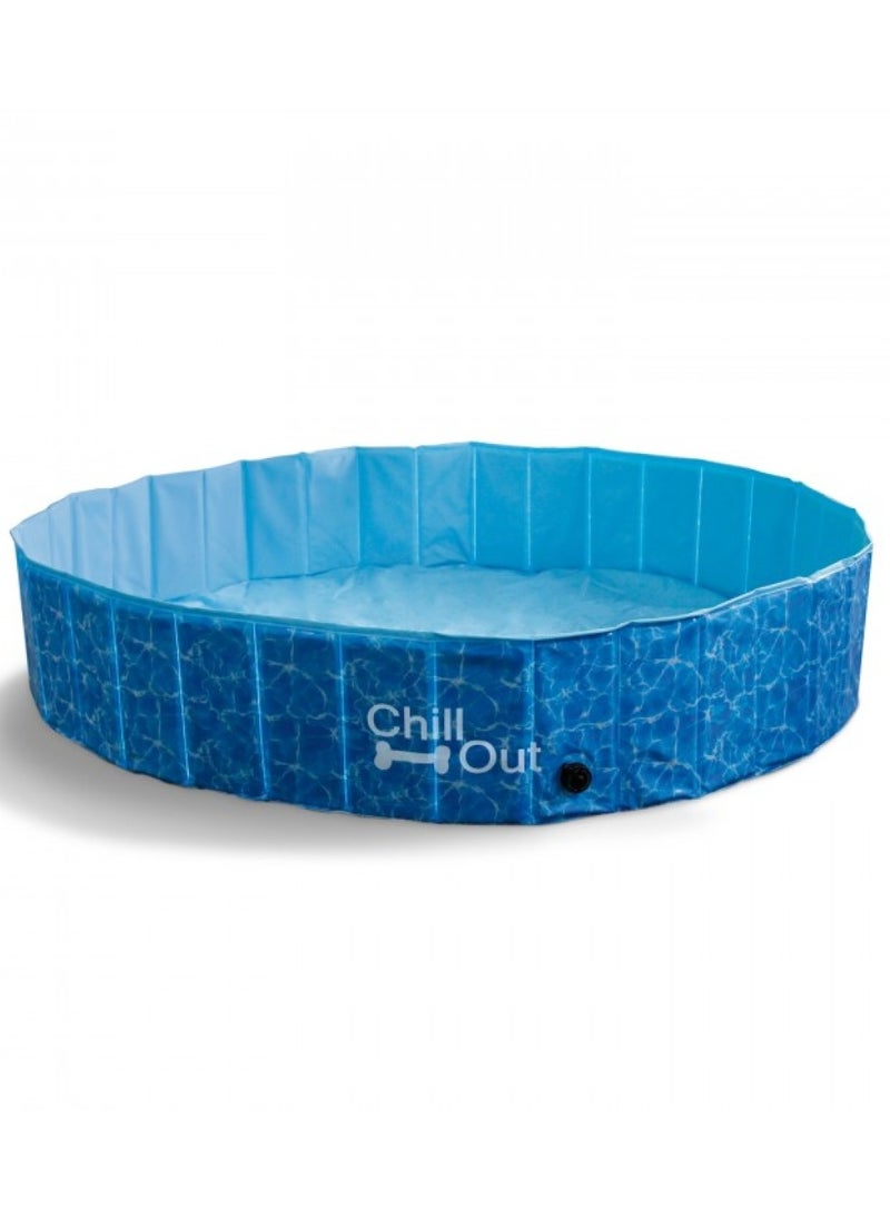 Chill Out Splash & Fun, Dog Pool, Size - L 160cm x W 160cm x H 30cm, The pool folds down completely for easy storage