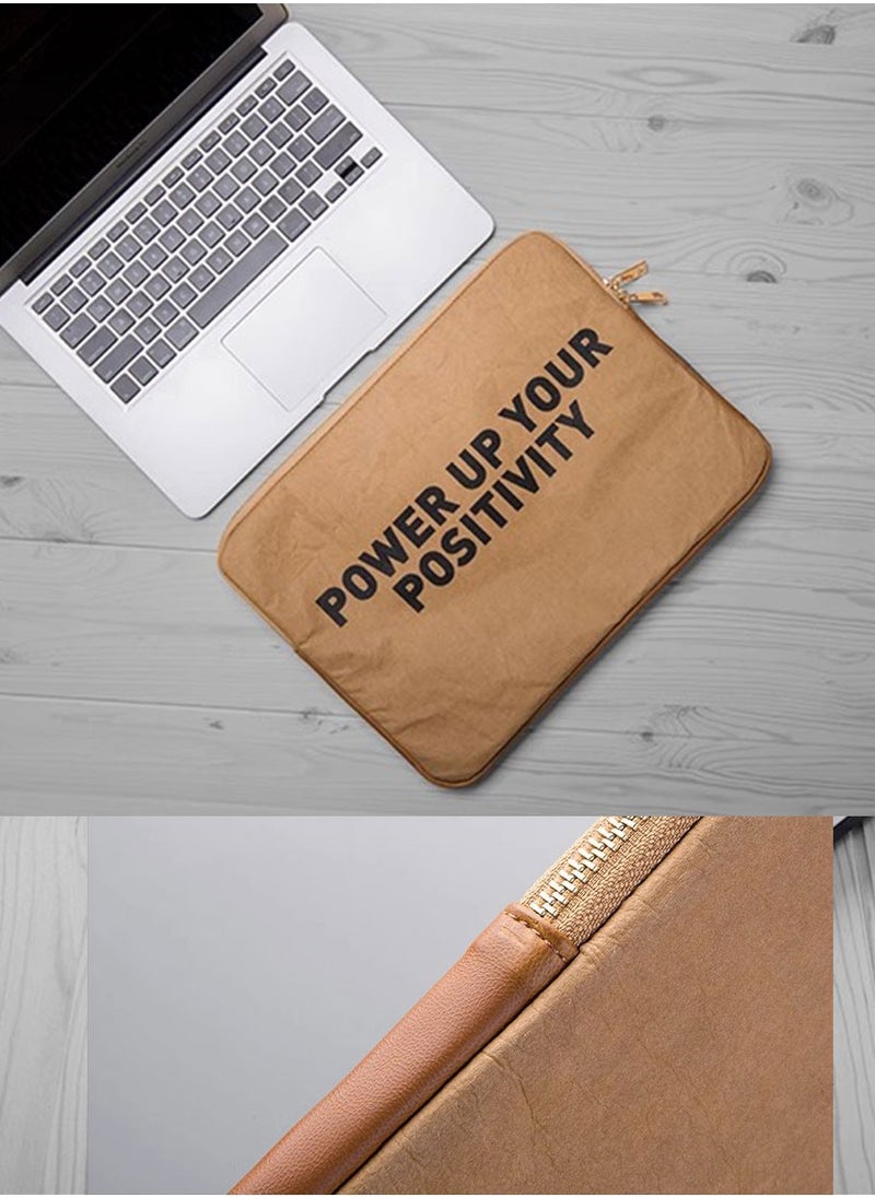 JML 14 inch 13.3 laptop liner kraft paper computer bag retro original simple letters literary lightweight and thin