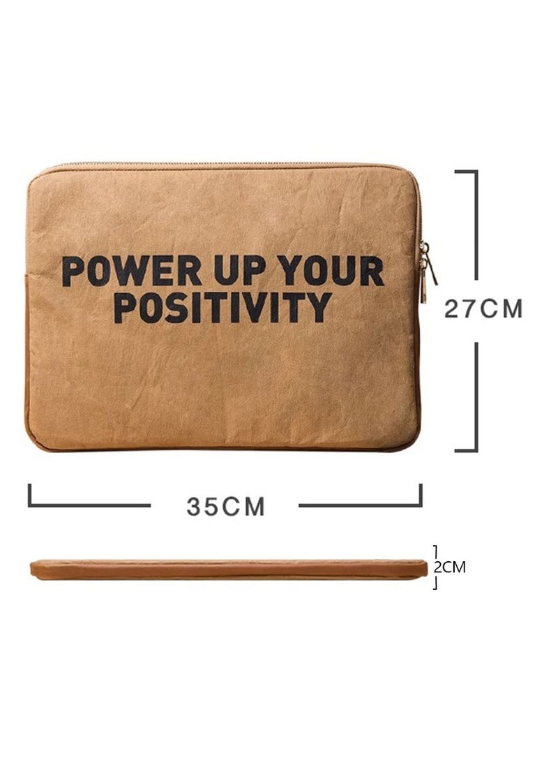 JML 14 inch 13.3 laptop liner kraft paper computer bag retro original simple letters literary lightweight and thin