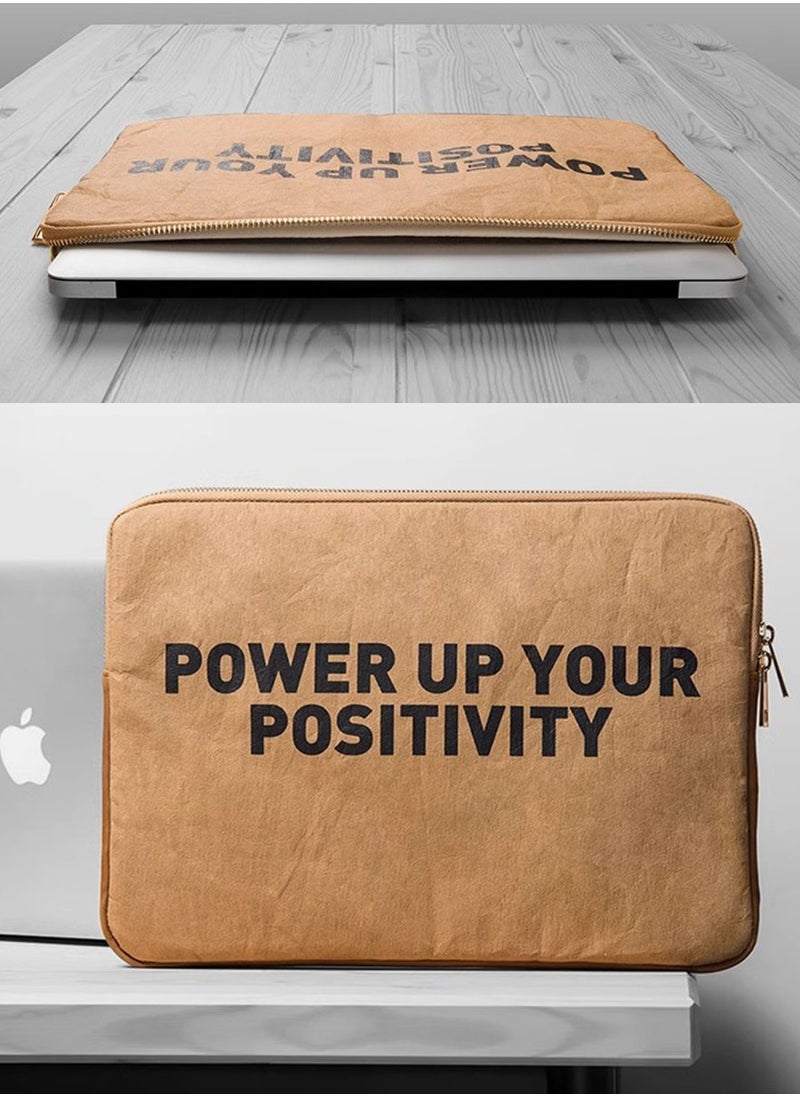 JML 14 inch 13.3 laptop liner kraft paper computer bag retro original simple letters literary lightweight and thin