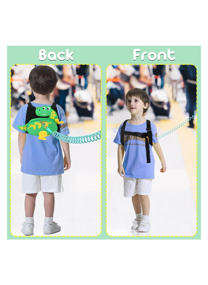 Blisstime 4 in 1 Backpack Leash for Toddlers, Toddler Backpack Leash with Detachable Rope and Anti Lost Wrist Link, Toddler Leash Cute Dinosaur Backpack Harness with Leash and Walking Wristband