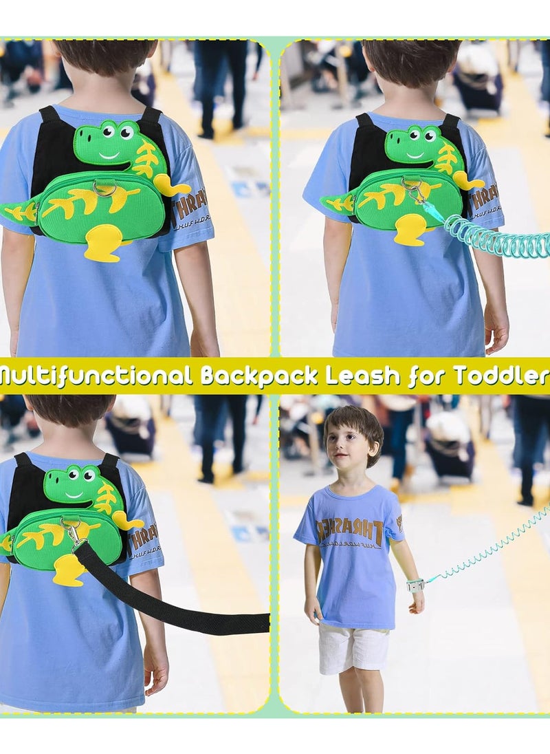 Blisstime 4 in 1 Backpack Leash for Toddlers, Toddler Backpack Leash with Detachable Rope and Anti Lost Wrist Link, Toddler Leash Cute Dinosaur Backpack Harness with Leash and Walking Wristband