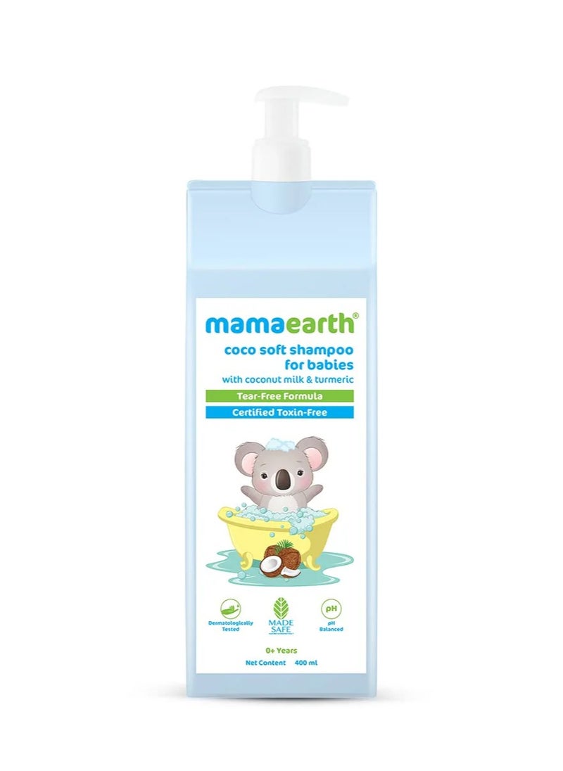 Mamaearth coco soft shampoo for babies with coconut milk & turmeric 400 ml