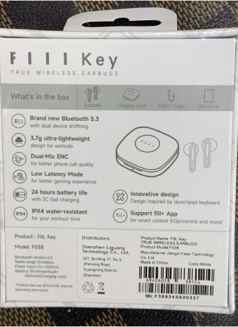 FIIL Key TWS Wireless Bluetooth 5.3 Earphone For Iphone Samsung Huawei Vivo Sony Global version 2024