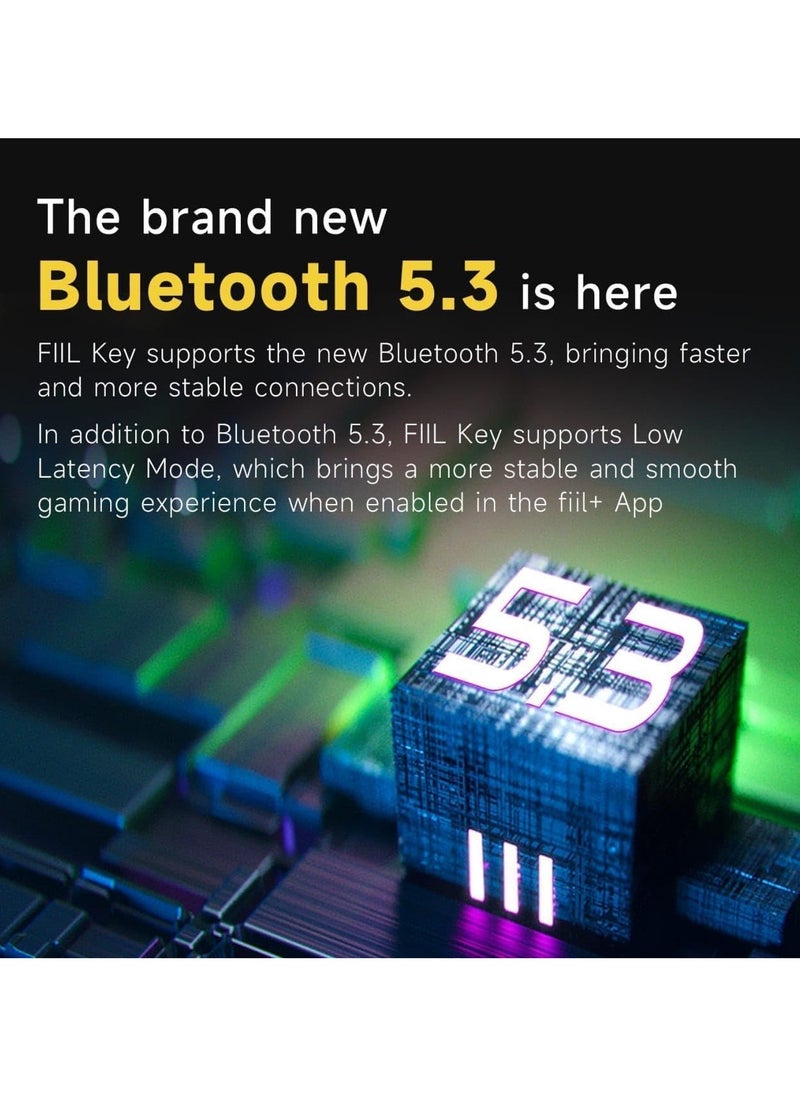 FIIL CC Key ENC Dual Mic Fast Connection Wireless Earphones Noise Canceling Bluetooth 5.3 Support Dual Device Switching for Android Music and Game Black (English Updated Version)