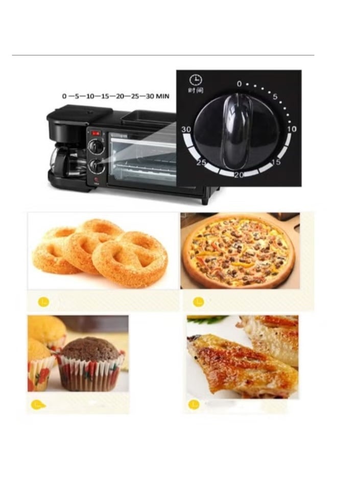 3-in-1 Multifunction Breakfast Maker Coffee Machine Electric Oven