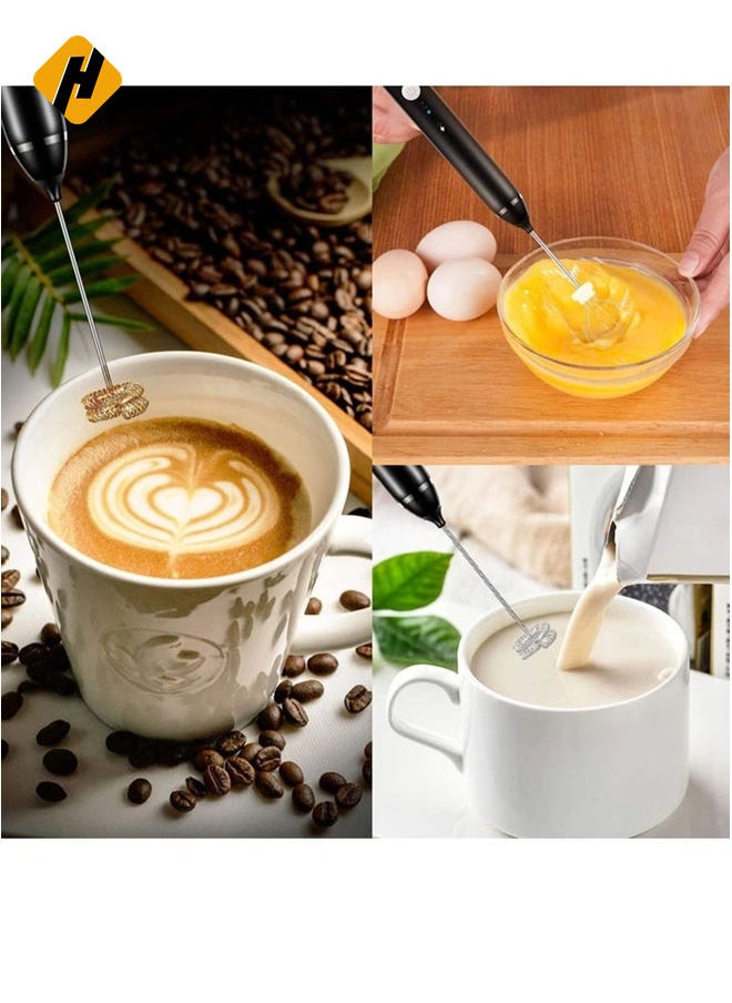 3 In 1 Electric Foam Maker, Egg Beater, Drink Mixer. USB Rechargeable, Mini Blender For Coffee Latte Cappuccino Hot Chocolate