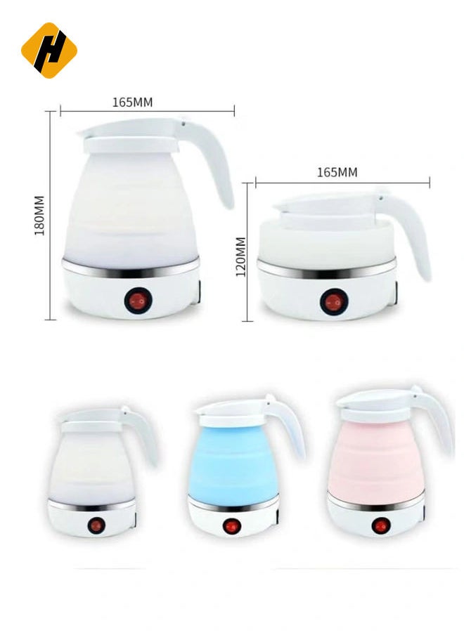 Travel Foldable Silicone Mini Electric Kettle Expandable Storage Convenient Convenient and Folding for Travel – Food Grade Silicone (PINK)