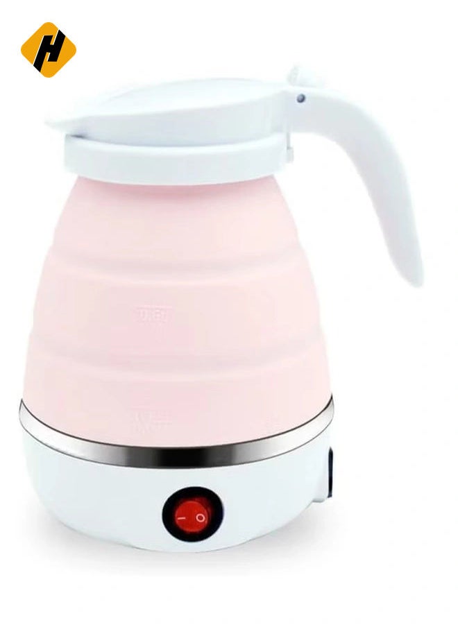 Travel Foldable Silicone Mini Electric Kettle Expandable Storage Convenient Convenient and Folding for Travel – Food Grade Silicone (PINK)