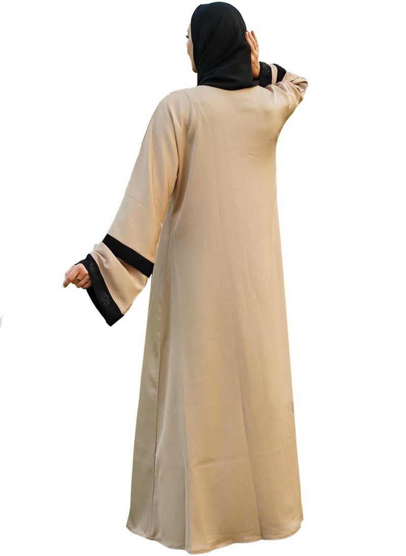 Light Brown & Black Abayas with Modern Handwork Design