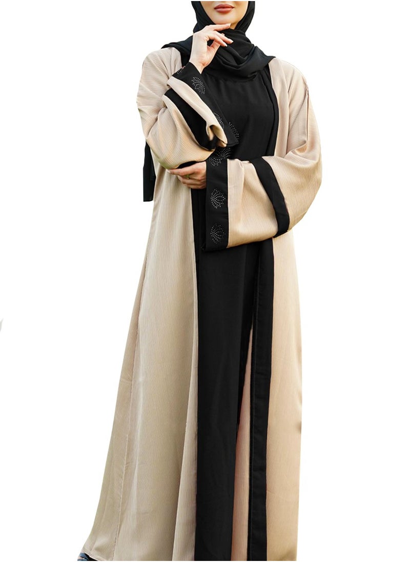 Light Brown & Black Abayas with Modern Handwork Design