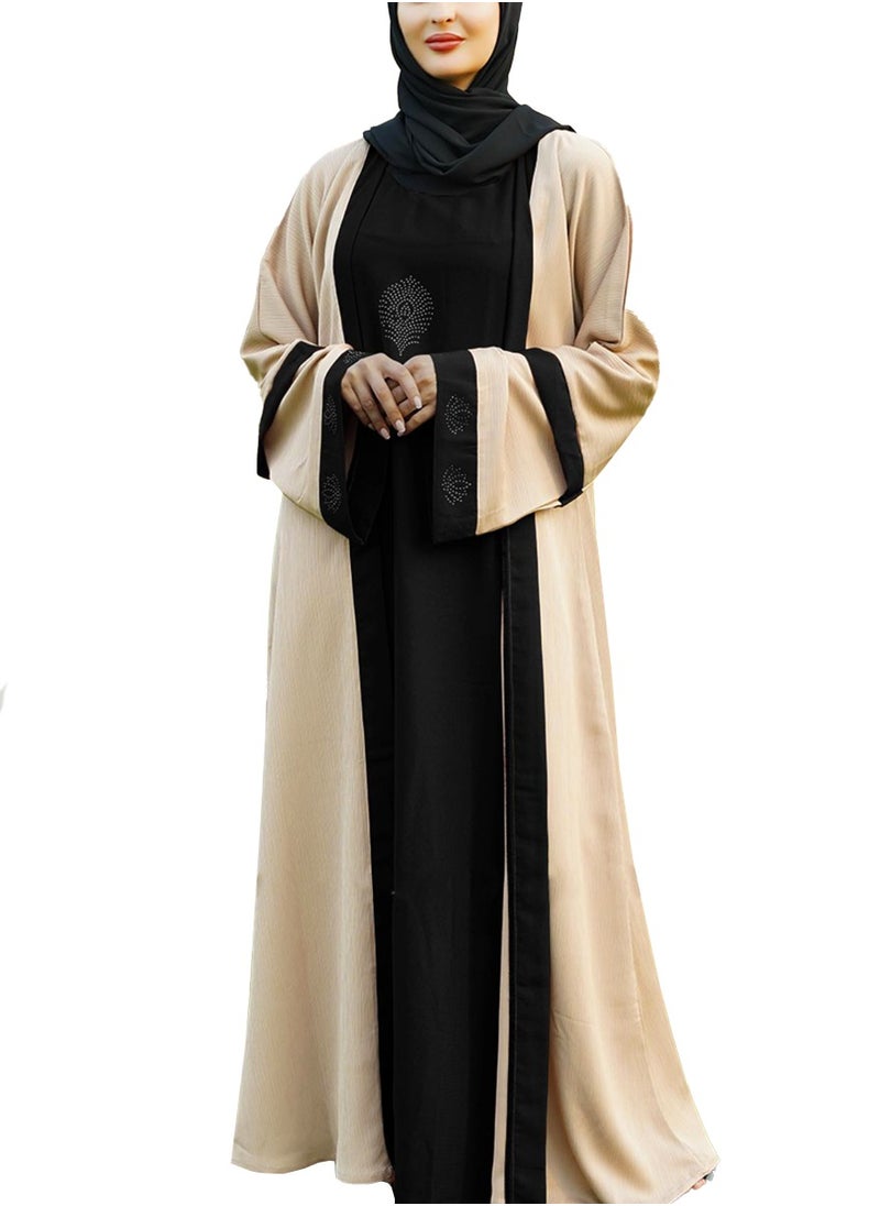 Light Brown & Black Abayas with Modern Handwork Design