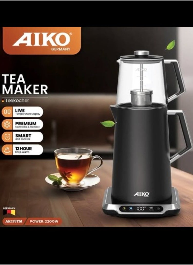 AK178TM Aiko Best Quality Tea/Coffee Maker kitchen Stainless Steel Body Temperature Display 2200 Watts A++ Energy Rating