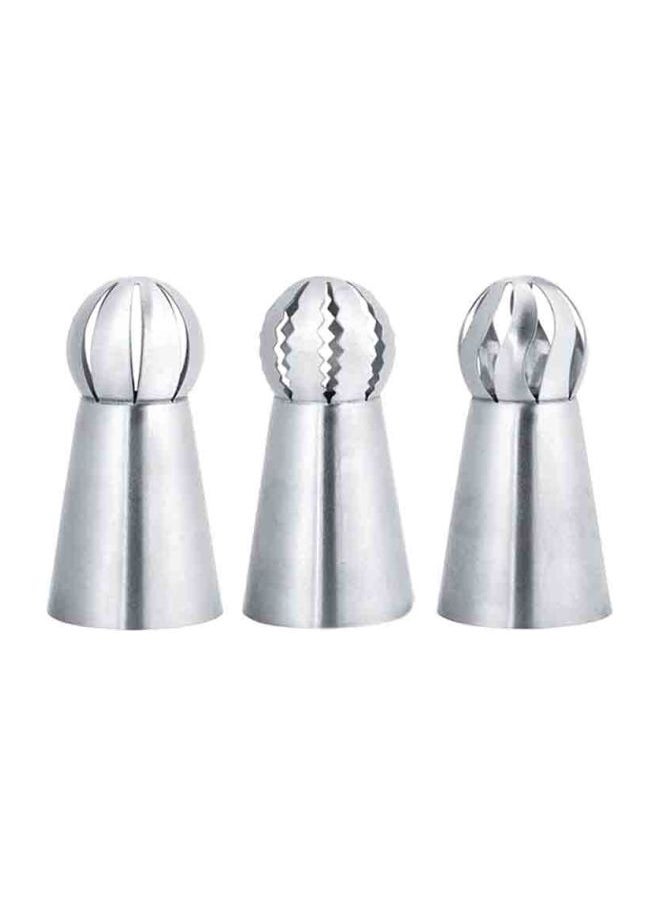 3-Piece Stainless Steel Sphere Nozzles Set Silver