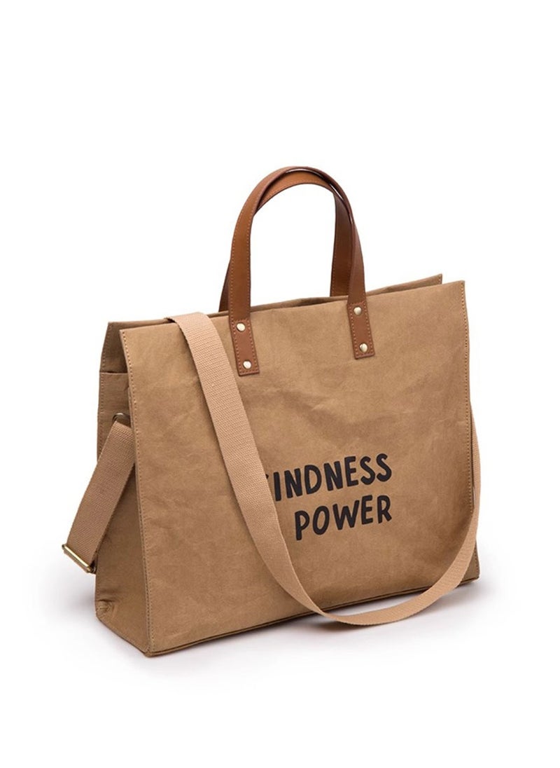 JML Original niche large capacity kraft paper tote bag female college students commuting shoulder handbag