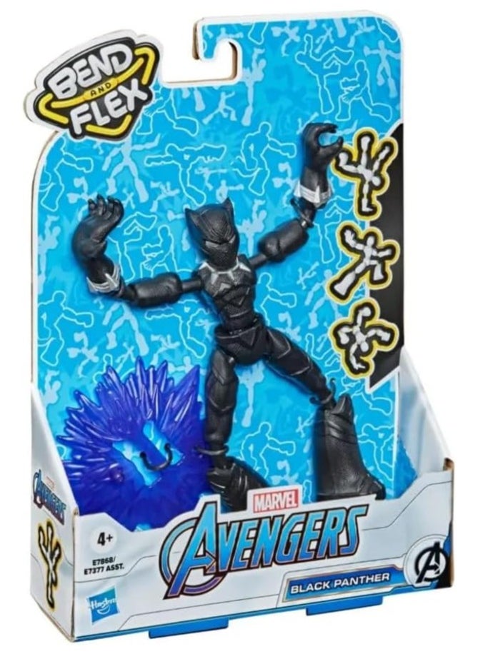 Bend And Flex Action Figure Toy, 6-Inch Flexible Black Panther