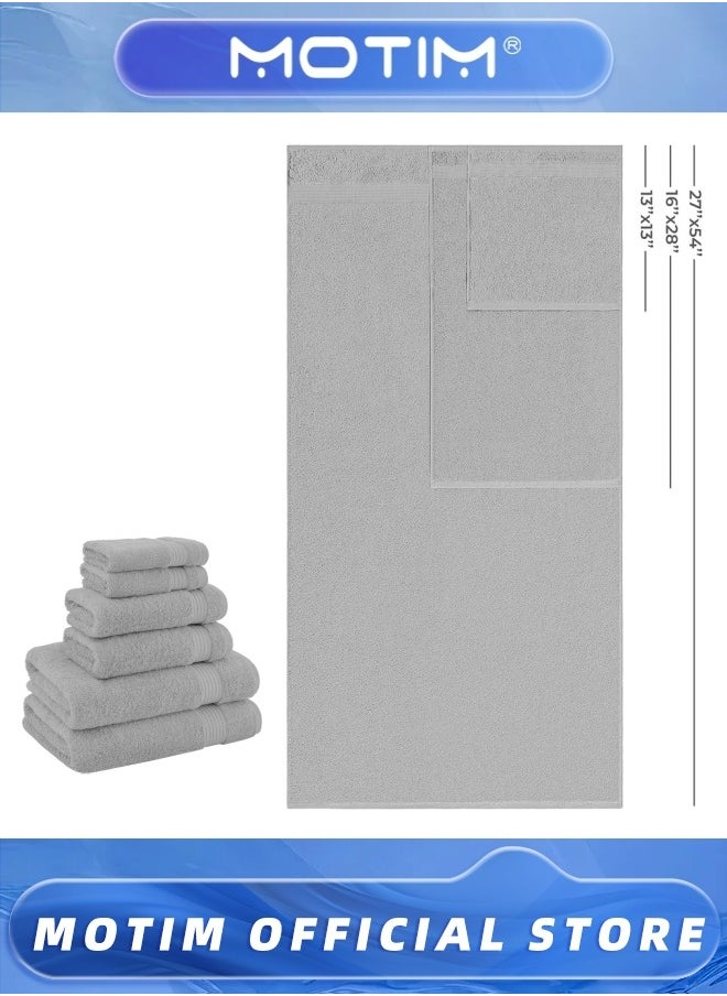 Soft 6-Piece Towel Set 100% Cotton Includes 2 Bath Towels 2 Hand Towels 2 Washcloths