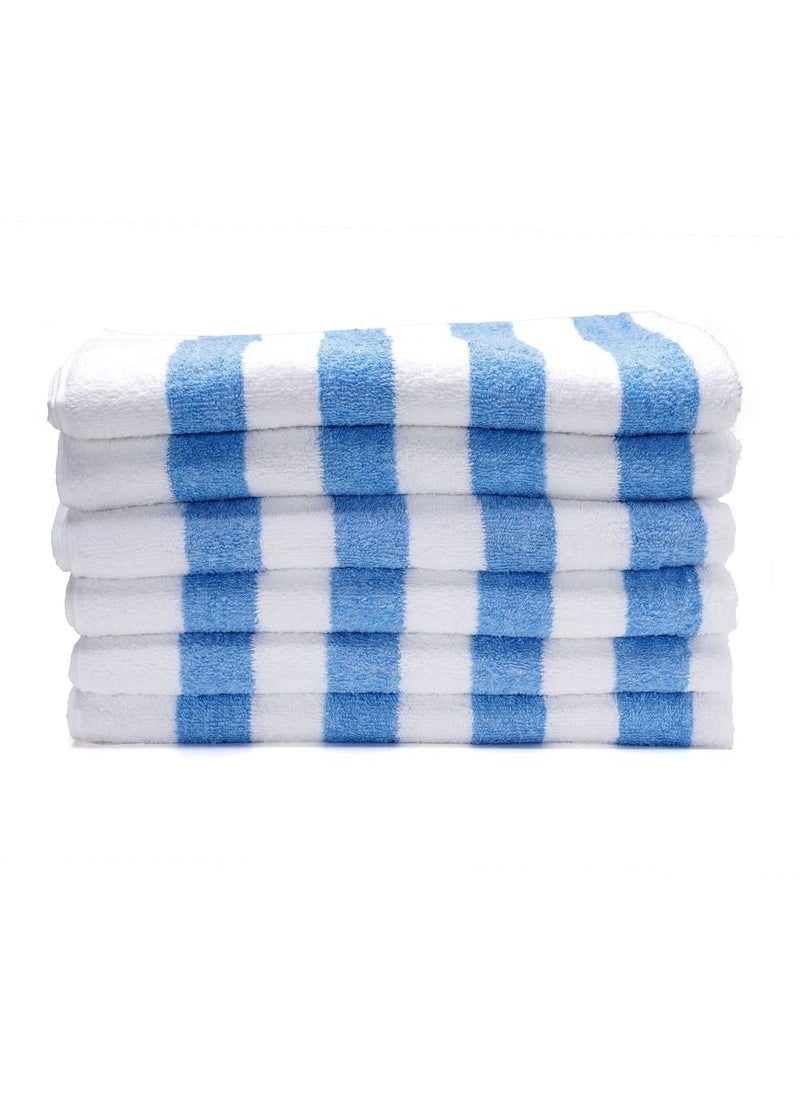 Bath Towel - 70X140 Cm - Blue And White Stripes 500 Gsm