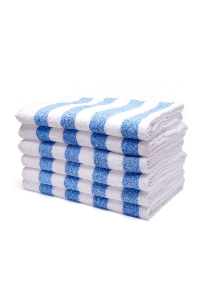 Bath Towel - 70X140 Cm - Blue And White Stripes 500 Gsm