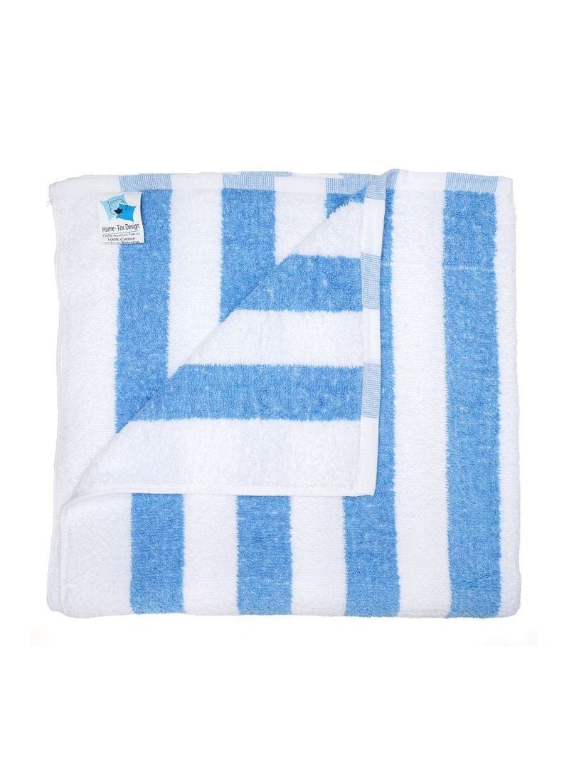 Bath Towel - 70X140 Cm - Blue And White Stripes 500 Gsm