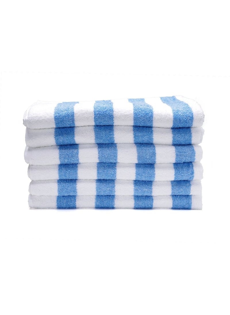 Bath Towel - 70X140 Cm - Blue And White Stripes 500 Gsm