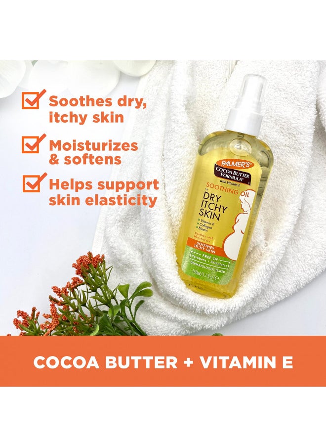 Palmer'S Cocoa  er Formula Soothing Oil With Vitamin E, Dry, Itchy Skin Relief, Pregnancy Safe Anti Itch Body Oil, 5.1 Ounces