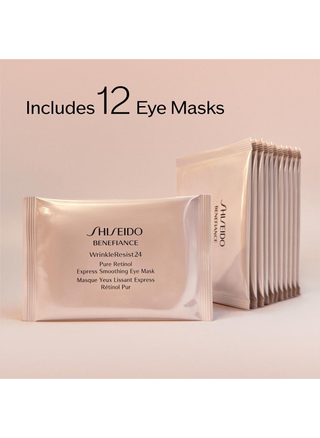 Shiseido Benefiance Wrinkleresist24   Pure Retinol Express Smoothing Eye Mask   12 Sets ofTwo Eye Masks   Reduces Appearance ofWrinkles In 15 Minutes