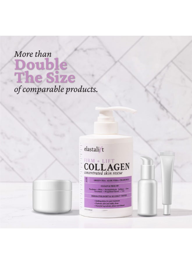 Elastalift Collagen Cream Fragrance Free Body Lotion & Face Moisturizer For Women & Men | Collagen Lotion | Skin Tightening Cream | Skin Firming + Tightening Lotion | Crepey Skin Care Treatment, 2Pc