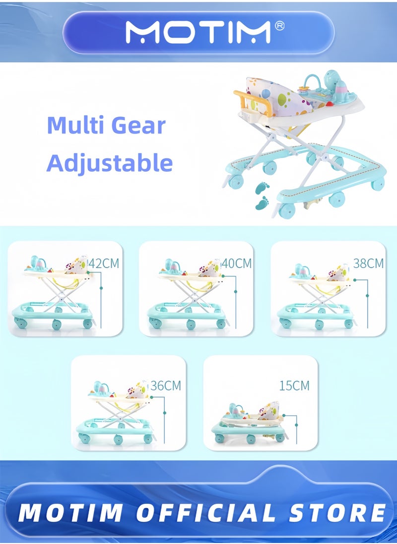 Baby Walker Anti-O-Leg Multi-Function Anti-Rollover One-Year-Old Baby Three-in-One Can Sit On A Stroller Walker Foldable Activity Walker Helper with Adjustable Height