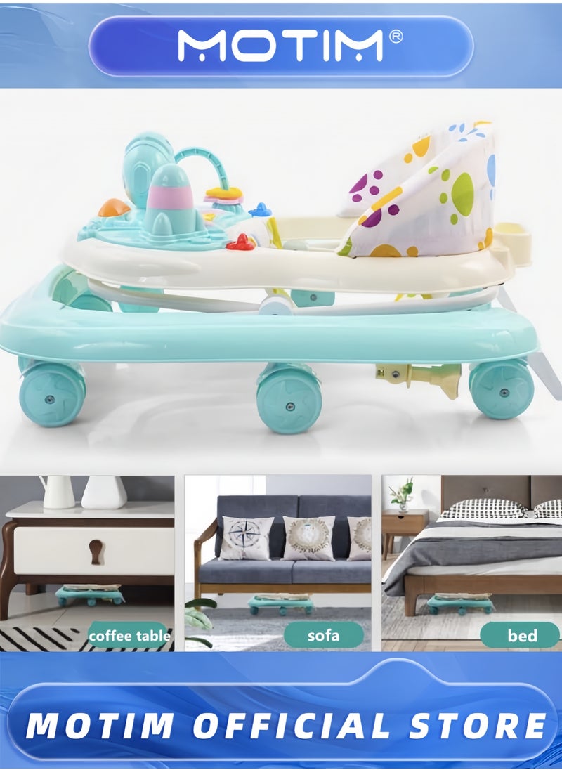 Baby Walker Anti-O-Leg Multi-Function Anti-Rollover One-Year-Old Baby Three-in-One Can Sit On A Stroller Walker Foldable Activity Walker Helper with Adjustable Height