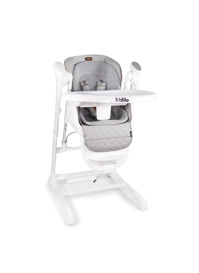 3-in-1 Convertible Feeding High Chair | Rocker with Double Tray, Washable Fabric, and Safety Straps for Kids 6 Months to 4 Years | Adjustable Toddler Feeding Chair