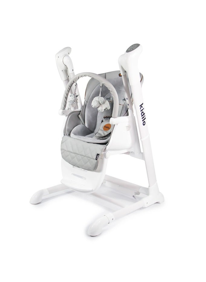 3-in-1 Convertible Feeding High Chair | Rocker with Double Tray, Washable Fabric, and Safety Straps for Kids 6 Months to 4 Years | Adjustable Toddler Feeding Chair