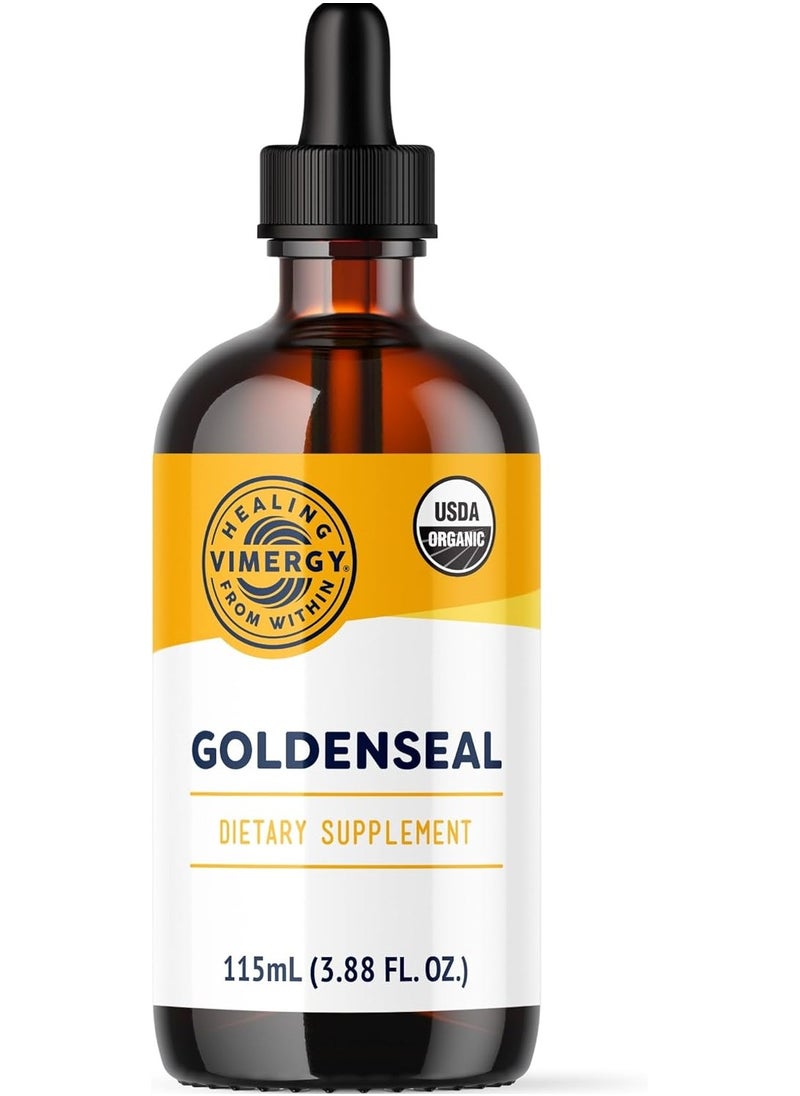 Vimergy USDA Organic Goldenseal Extract, 57 Servings Alcohol-Free Goldenseal Tincture - Gluten-Free, Non-GMO, Kosher, Corn-Free, Soy-Free, Vegan & Paleo (115 ml)
