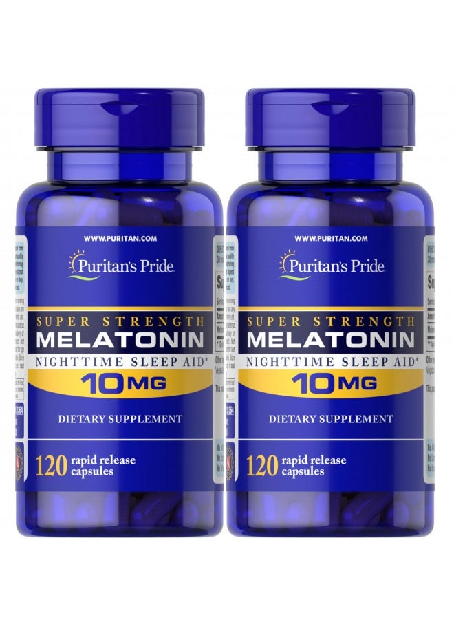 Super Strength Rapid Release Capsules Melatonin 120 Count Pack Of 2
