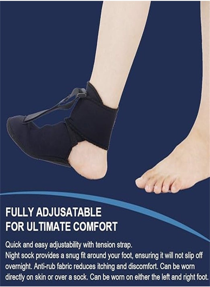 Plantar Fasciitis Night Splint Foot Drop Correction Brace, Adjustable Elastic Back Night Splint for Plantar Fasciitis, Heel, Ankle, Arch Pain, Achilles Tendonitis, for Left and Right Foot (2 Pieces)