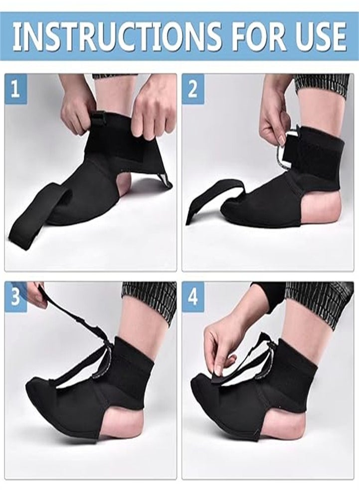 Plantar Fasciitis Night Splint Foot Drop Correction Brace, Adjustable Elastic Back Night Splint for Plantar Fasciitis, Heel, Ankle, Arch Pain, Achilles Tendonitis, for Left and Right Foot (2 Pieces)