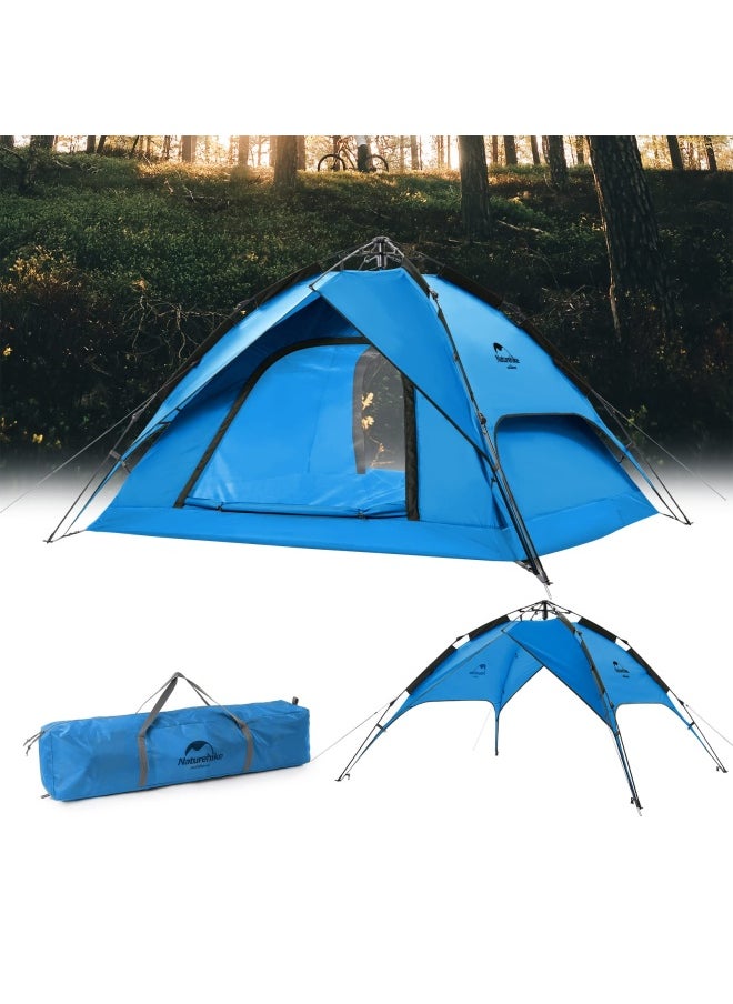 Automatic Tent For 3-4 People | Camping Tent | Dome Shape | Size: 3-Person | Uv Protection, Waterproof, Easy Setup | Color - Blue