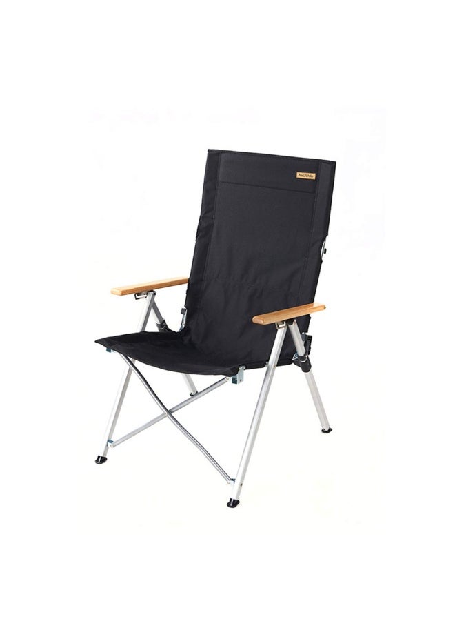 Aluminum Alloy Folding Lying Chair | High-Comfort Outdoor Recliner | Portable & Lightweight | Black