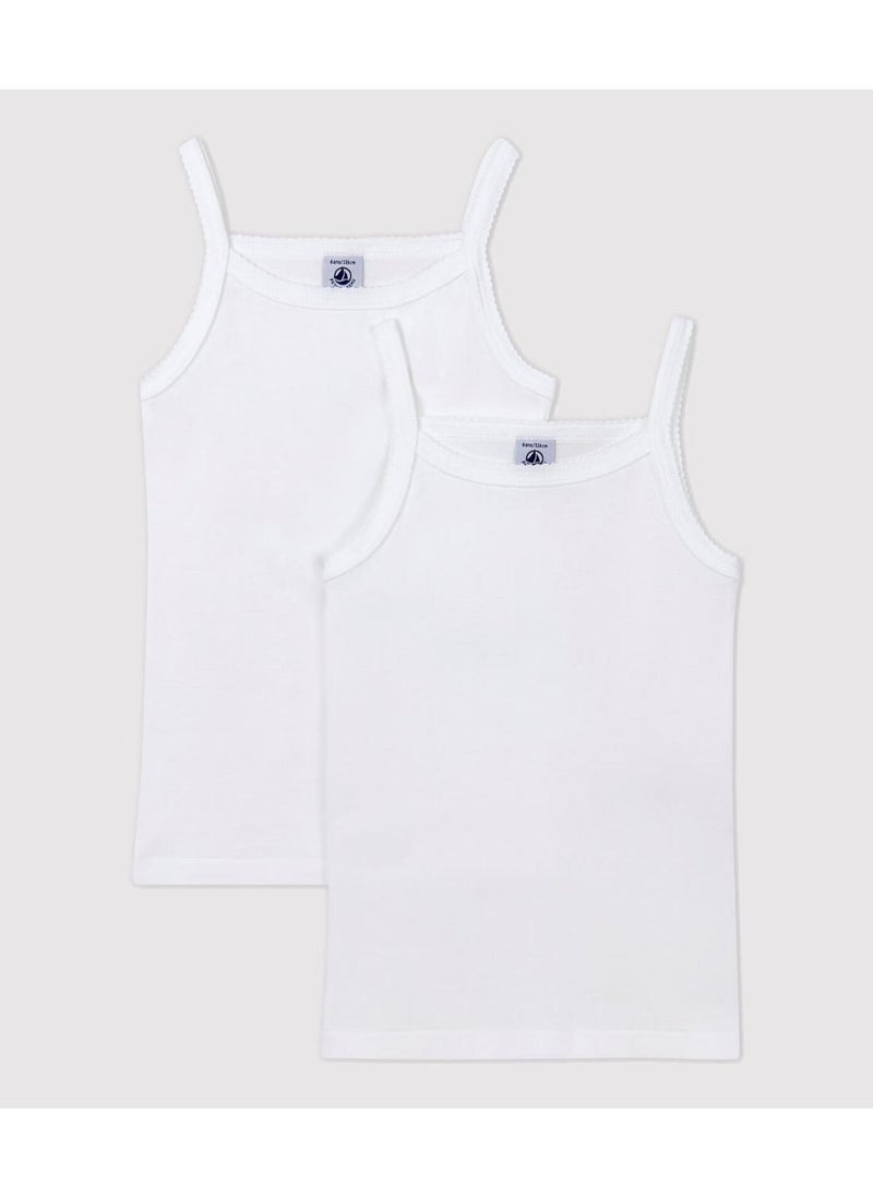 Girls' White Strappy Tops - 2-Pack