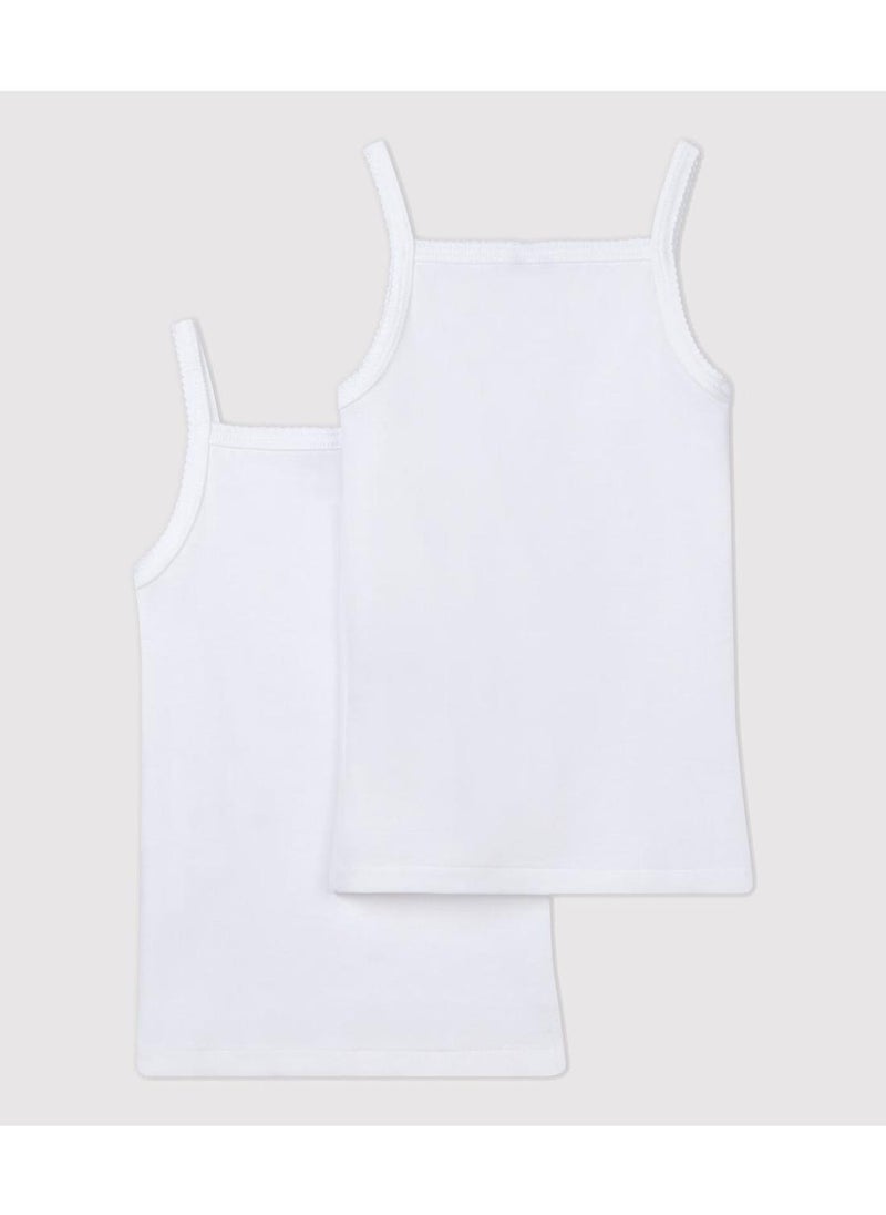 Girls' White Strappy Tops - 2-Pack