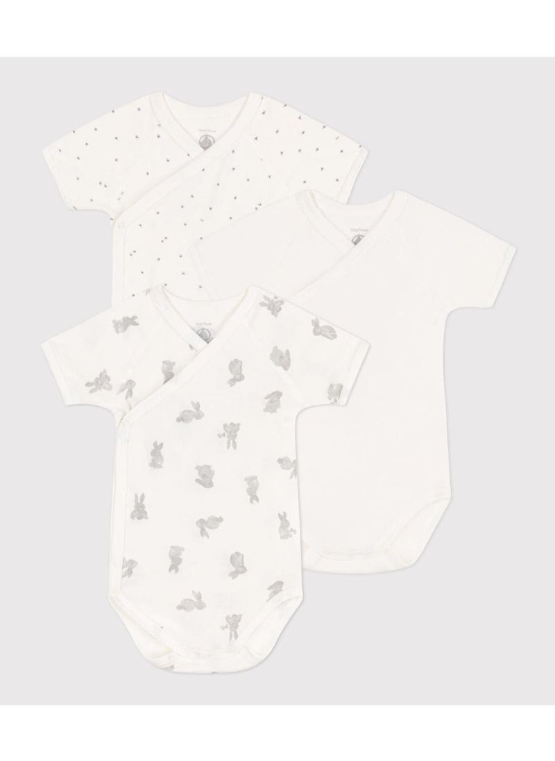 Wrapover short-sleeved rabbit themed bodysuits - Pack of 3