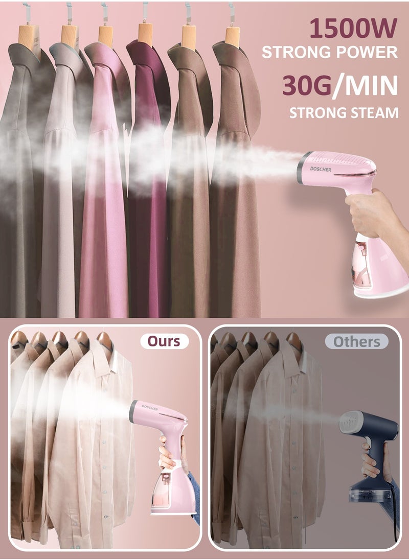 Garment Steamer Iron,High-Power Handheld Garment Steamer Clothes Steamer Portable Steam Iron 30s Fast Heat-up Ironing Wrinkle Remover -1500W 280ML