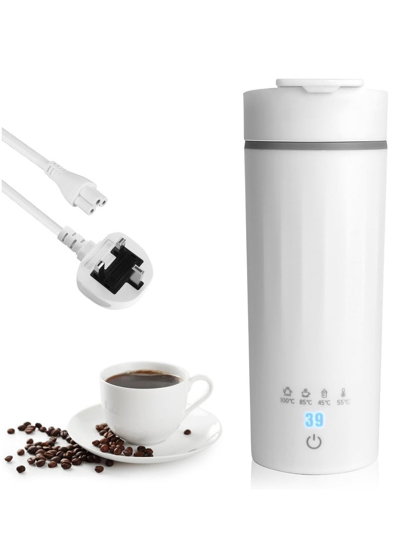 Portable Electric Kettle for Travel, Stainless Steel Electric Kettle for Coffee Milk Tea, Hot Water Boiler, Electric Water Cup, Health Pot, Boil Dry Protection, Auto Shut Off, 475 Ml