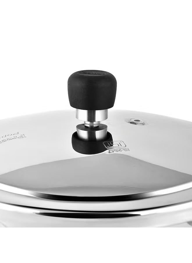 Popular 5 Ltr Stainless Steel Pressure Cooker - Induction Compatible, 4.5mm Thick Alpha Base, Sturdy Handles, Dishwasher Safe, Sleek and Durable Design, Silver