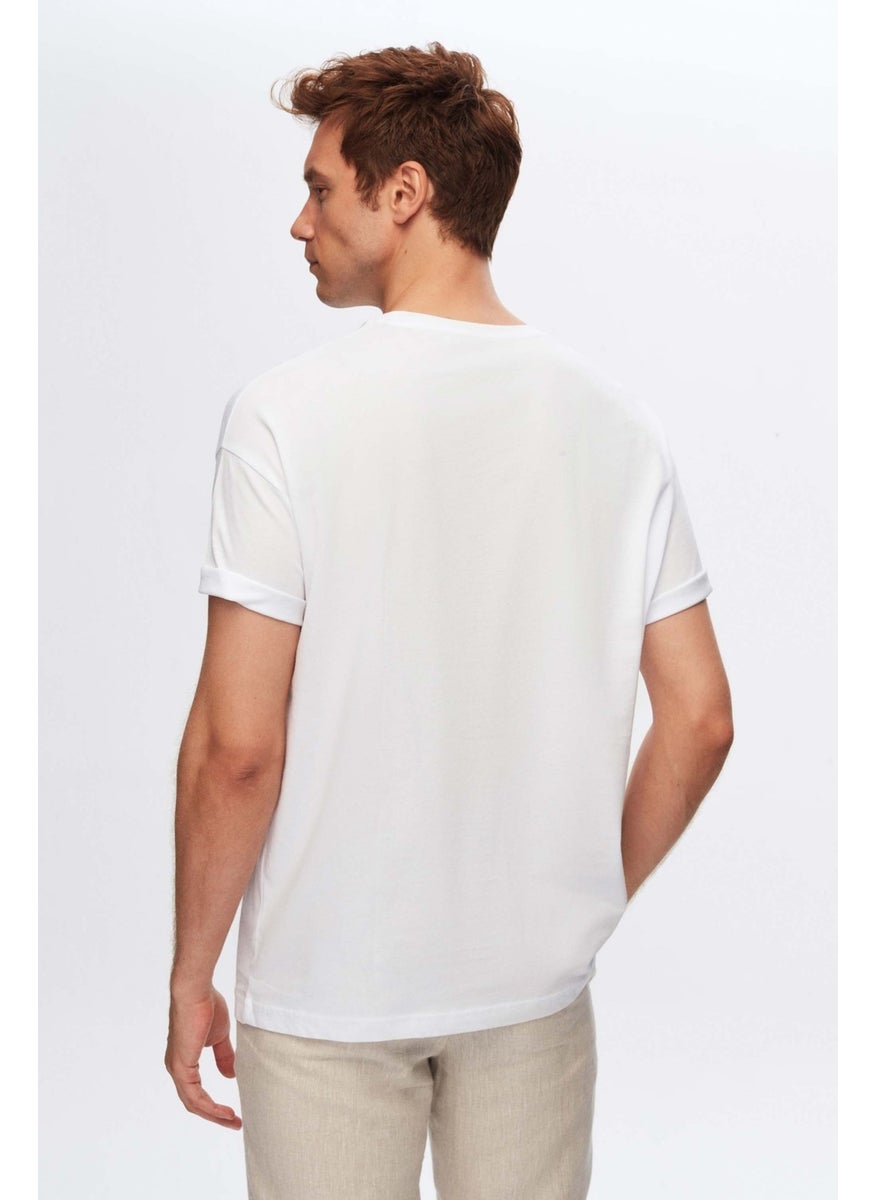 Ds Damat Regular Fit White 100% Cotton T-Shirt