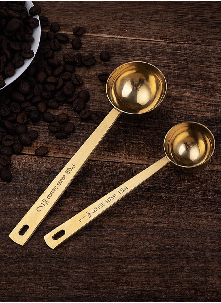 2-Pack Stainless Steel Gold Coffee Spoons