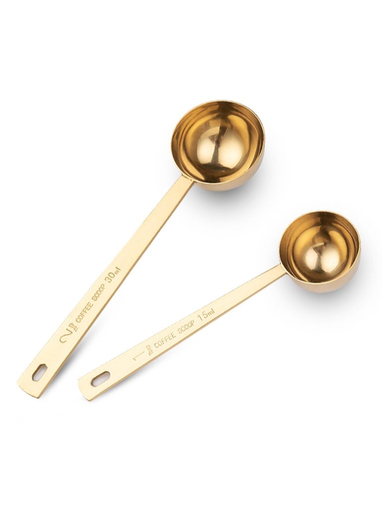 2-Pack Stainless Steel Gold Coffee Spoons