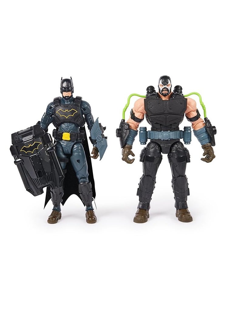 DC Comics, Batman Adventures Battle Pack, Bane and Batman Action Figures Set, 14 Armour Accessories, 30-cm Super Hero Kids’ Toy for Boys & Girls