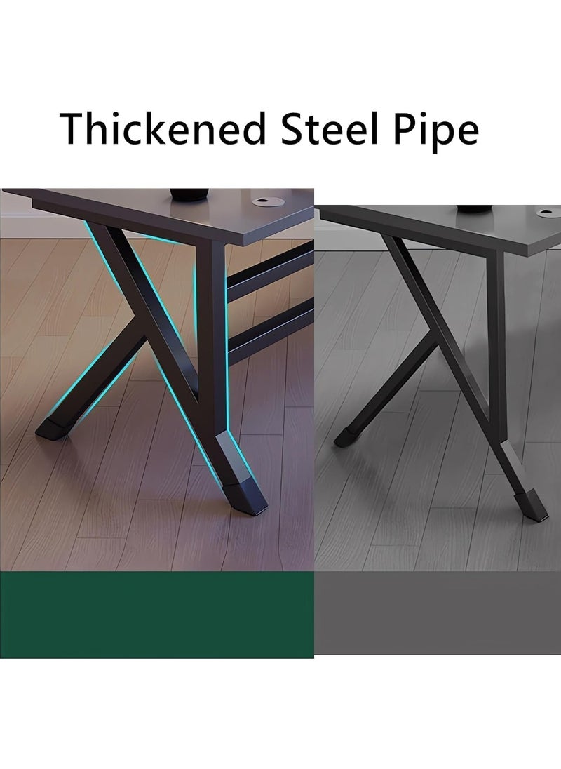 140CM Gaming Table,Gaming Desk, Computer Desk Home Office Desk Extra Large Modern Ergonomic Black PC Table Gamer Workstation (Black, 140x60x75cm)